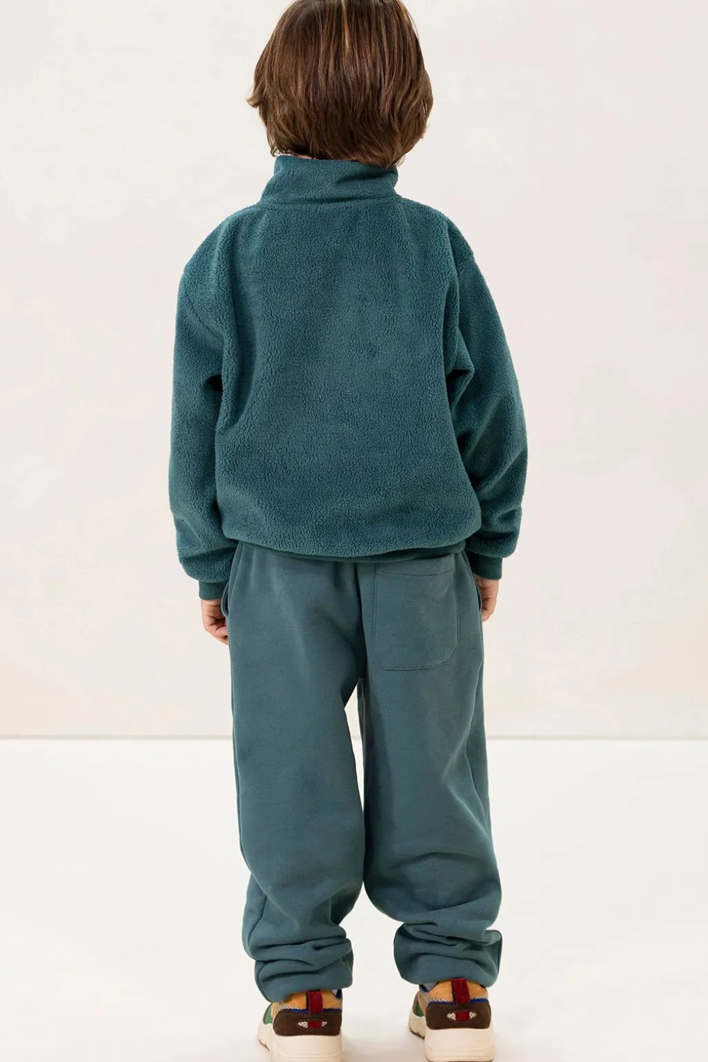 Blauwe fleece sweater met rits
