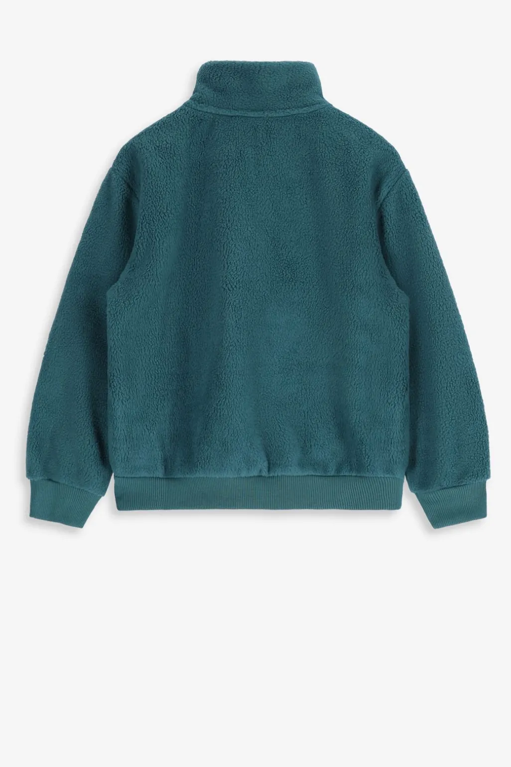 Blauwe fleece sweater met rits