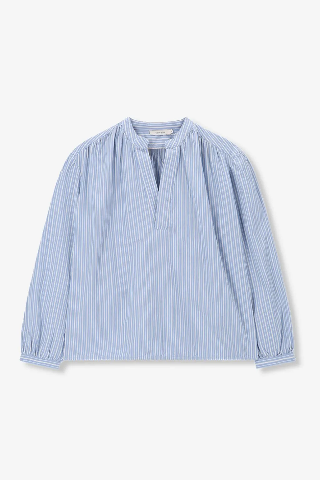 Blauwe gestreepte blouse