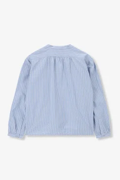 Blauwe gestreepte blouse