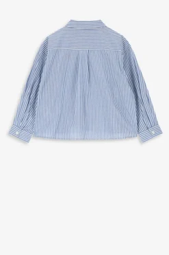 Blauwe gestreepte blouse met hartje