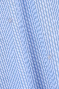 Blauwe gestreepte jurk met pailletten