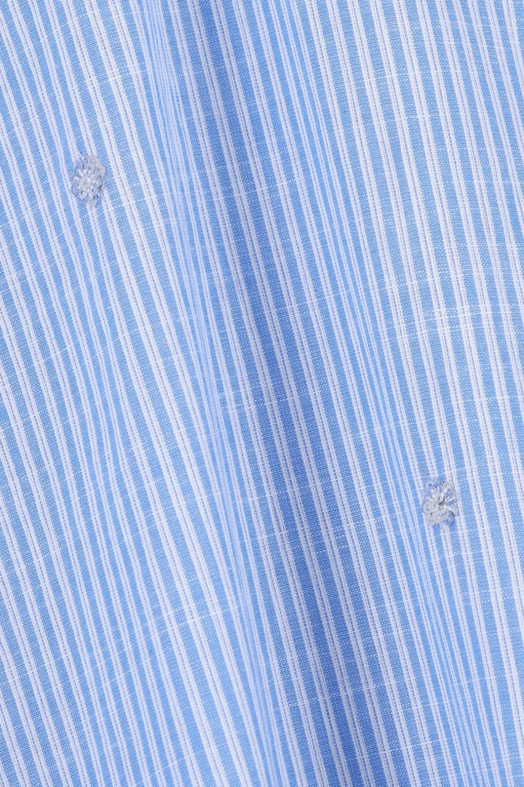 Blauwe gestreepte jurk met pailletten