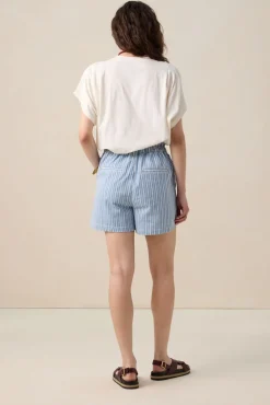 Blauwe gestreepte shorts