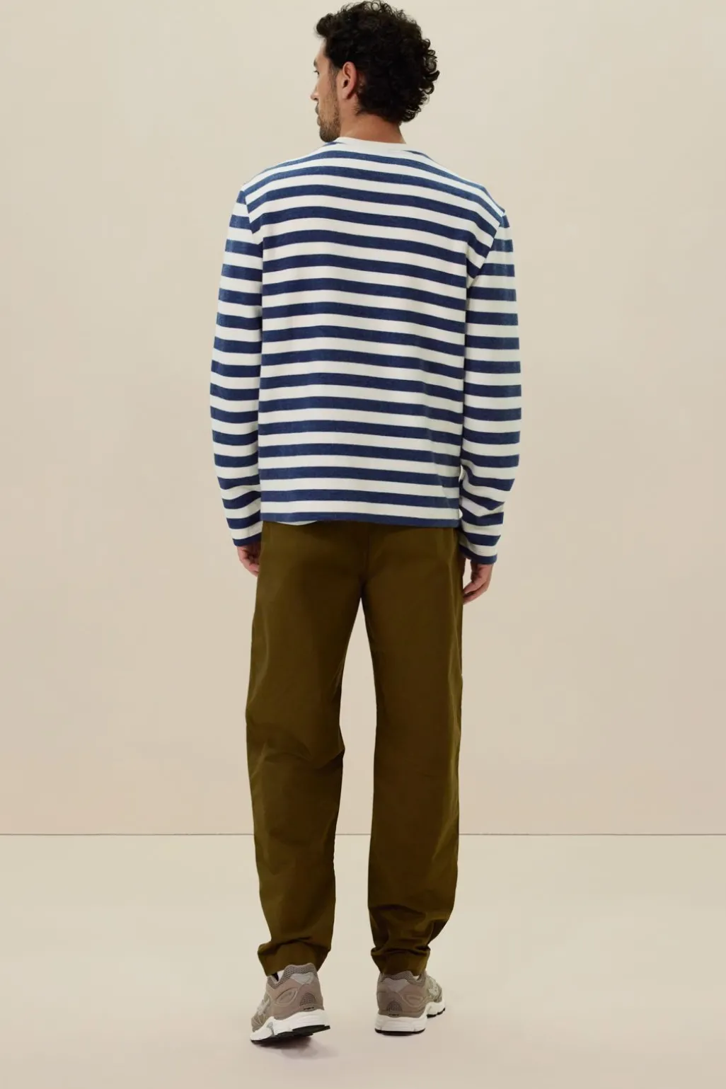 Blauwe gestreepte sweater
