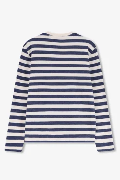 Blauwe gestreepte sweater