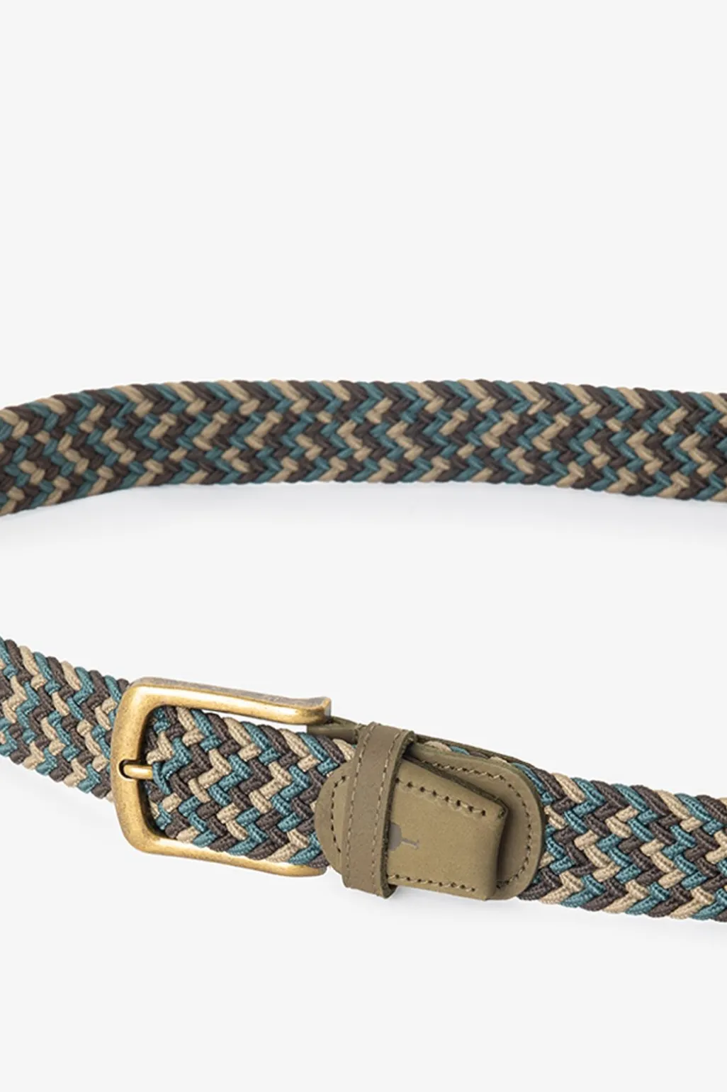 Blauwe gevlochten riem