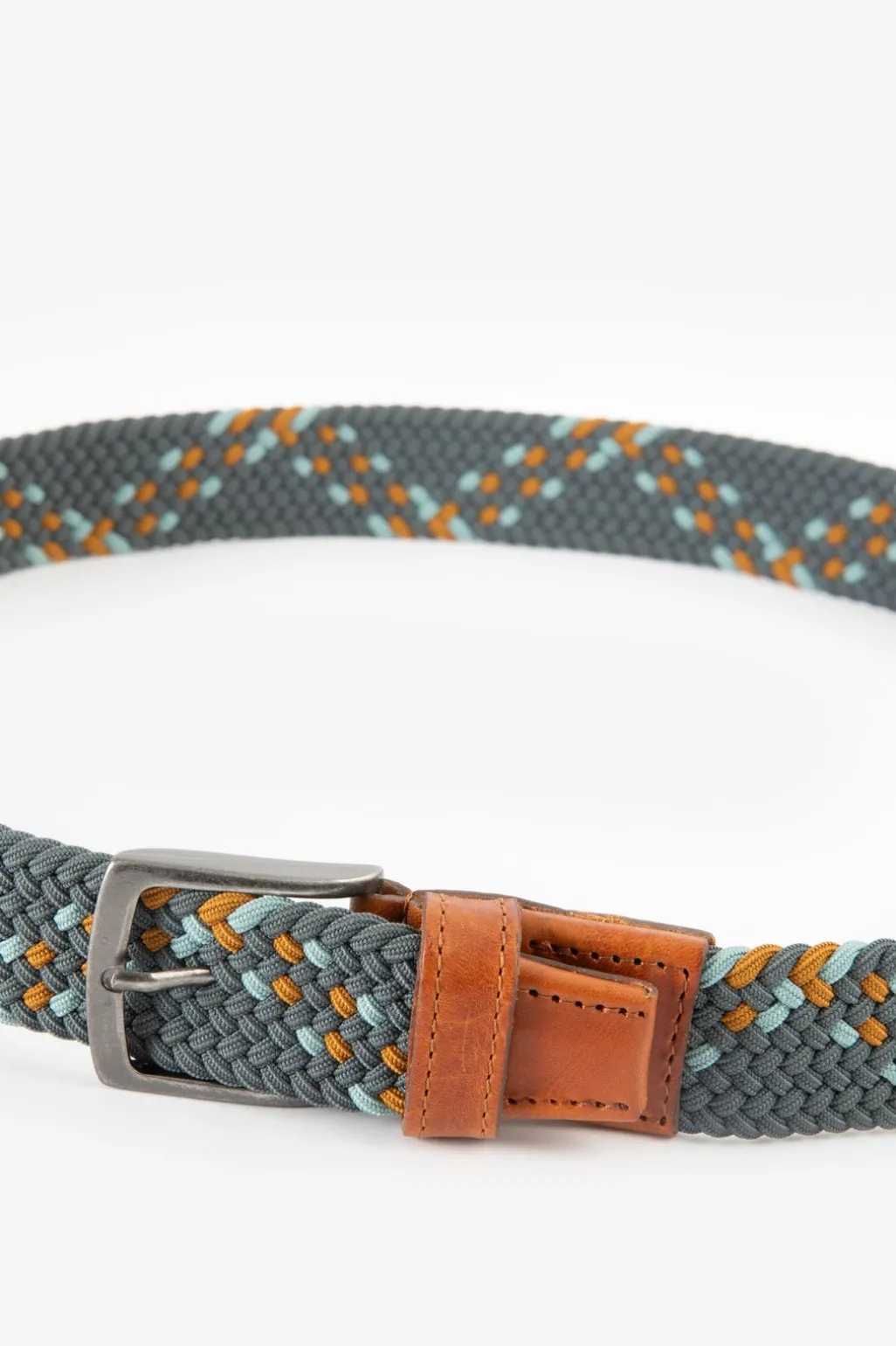 Blauwe gevlochten riem