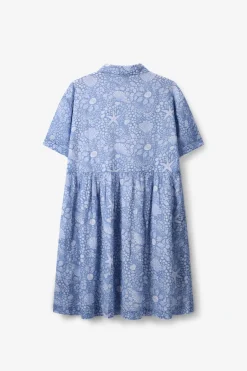 Blauwe jurk met print