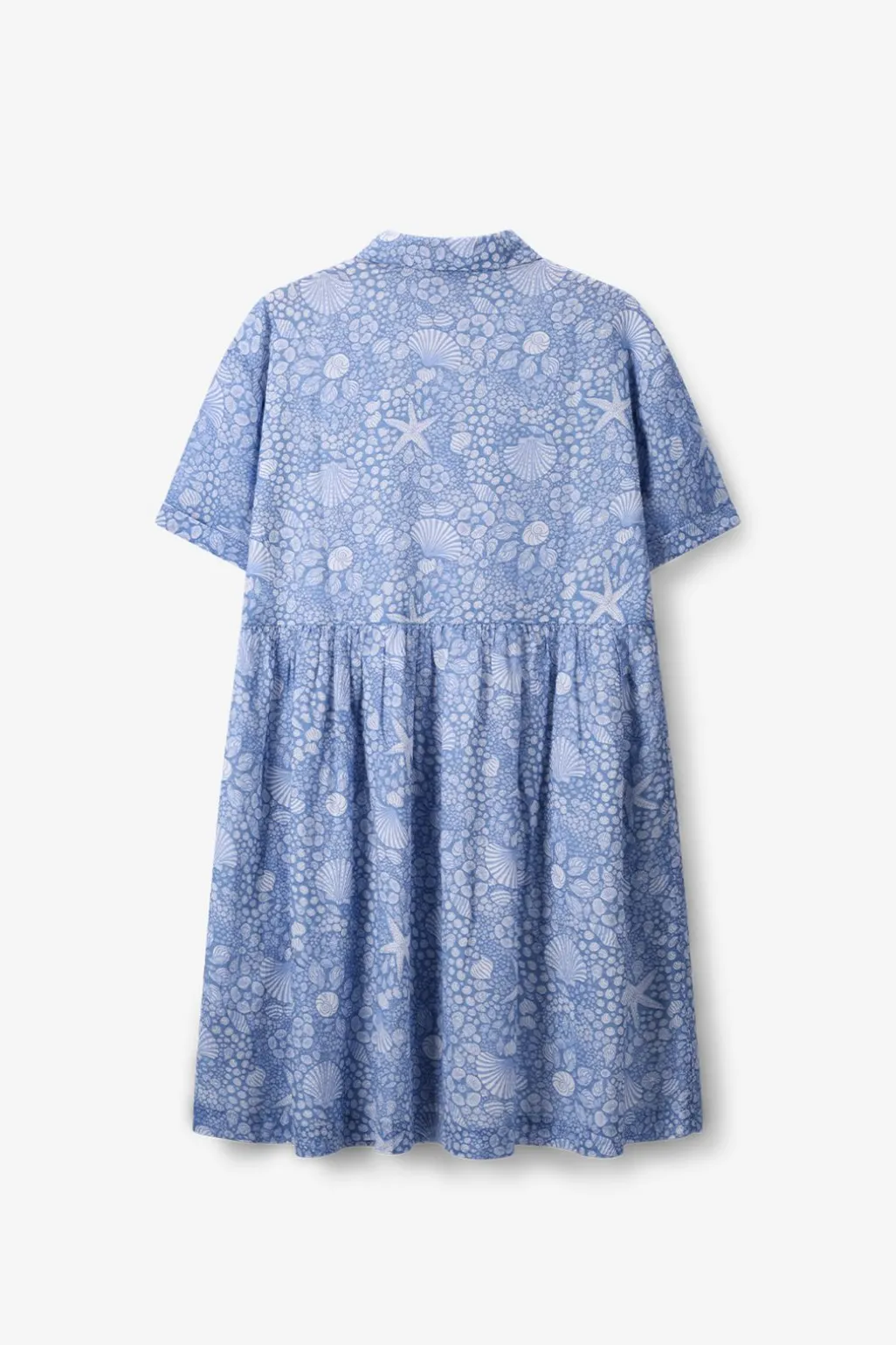 Blauwe jurk met print