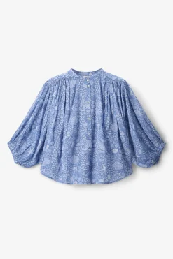 Blauwe oversized blouse met print