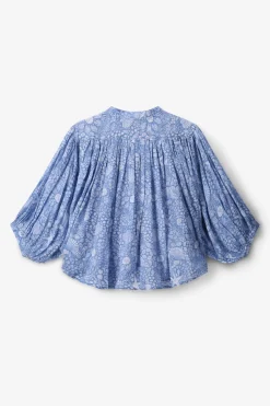Blauwe oversized blouse met print