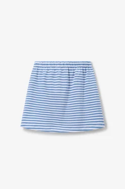 Blauwe rok met streeppatroon