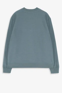 Blauwe sweater met hoge hals