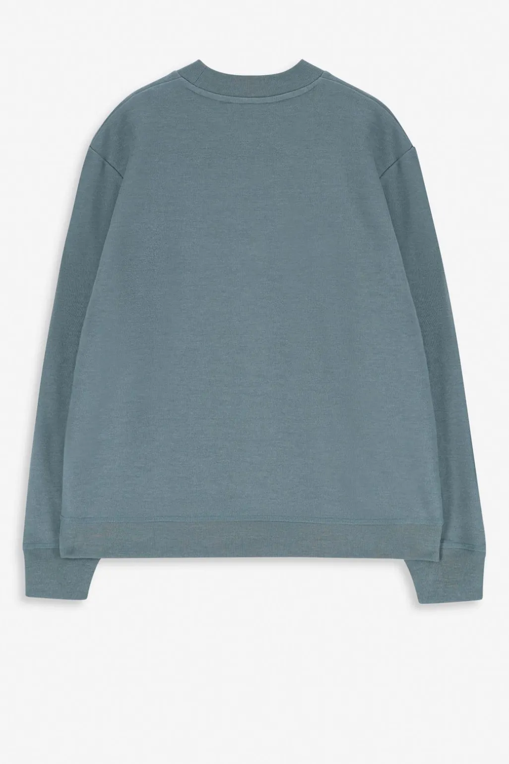 Blauwe sweater met hoge hals