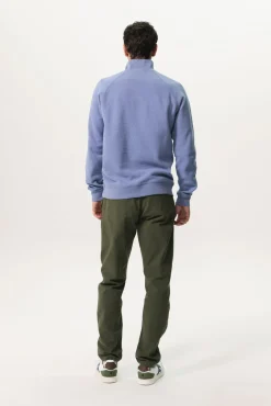 Blauwe sweater met rits