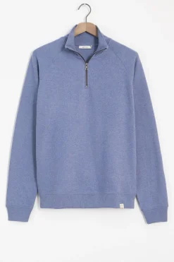 Blauwe sweater met rits
