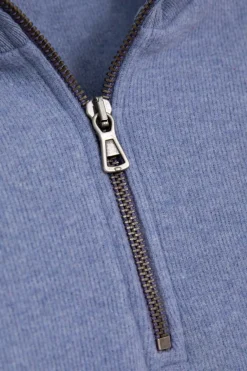 Blauwe sweater met rits