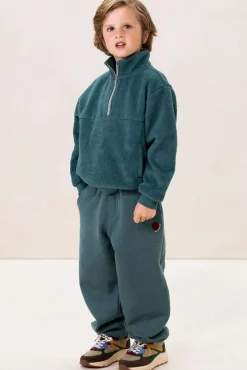 Blauwe sweatpants met embroidery