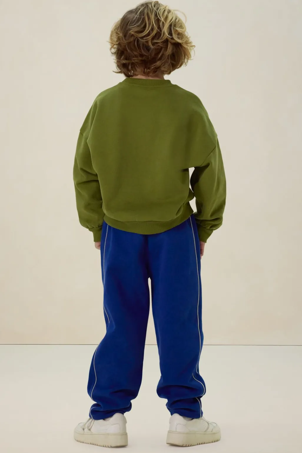 Blauwe sweatpants met strepen