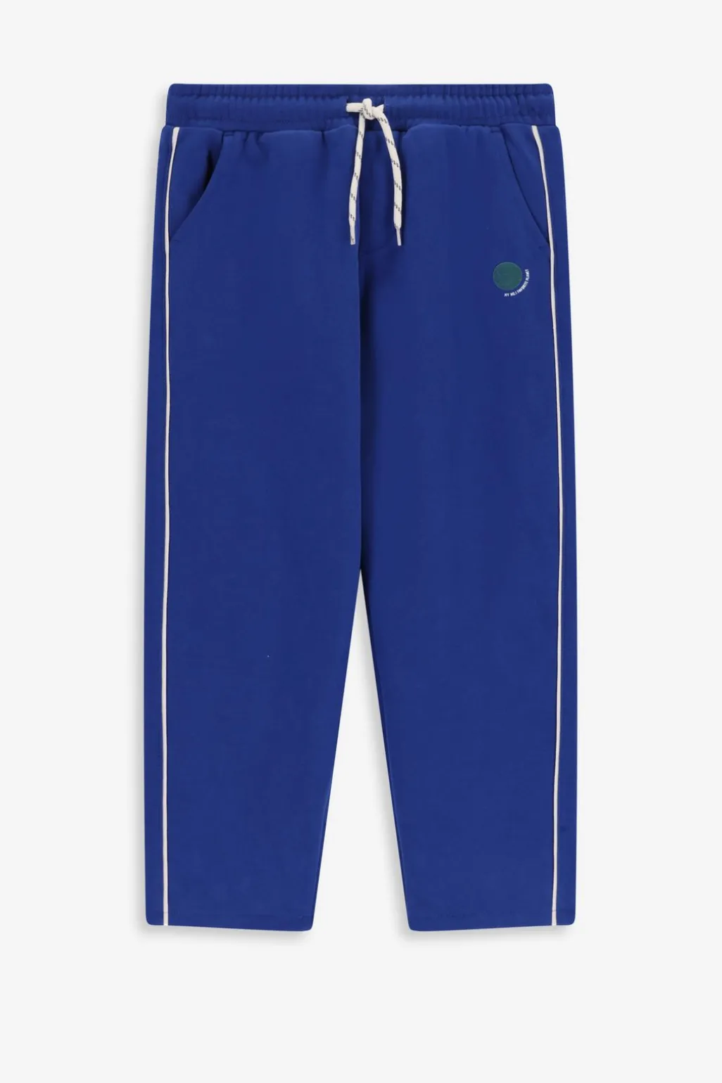 Blauwe sweatpants met strepen