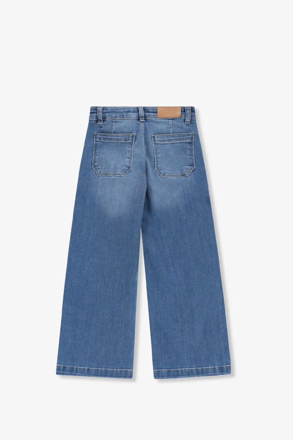 Blauwe wide leg jeans met embroidery