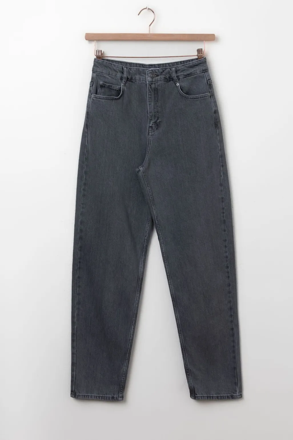 Bora donkergrijze high waist tapered jeans