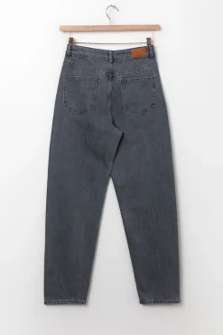 Bora donkergrijze high waist tapered jeans