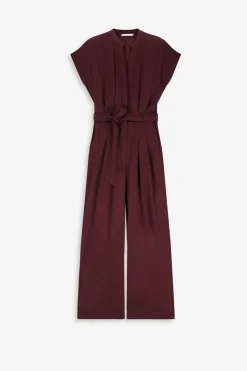 Bordeaux rode jumpsuit met open rug