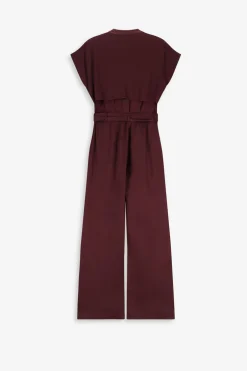 Bordeaux rode jumpsuit met open rug