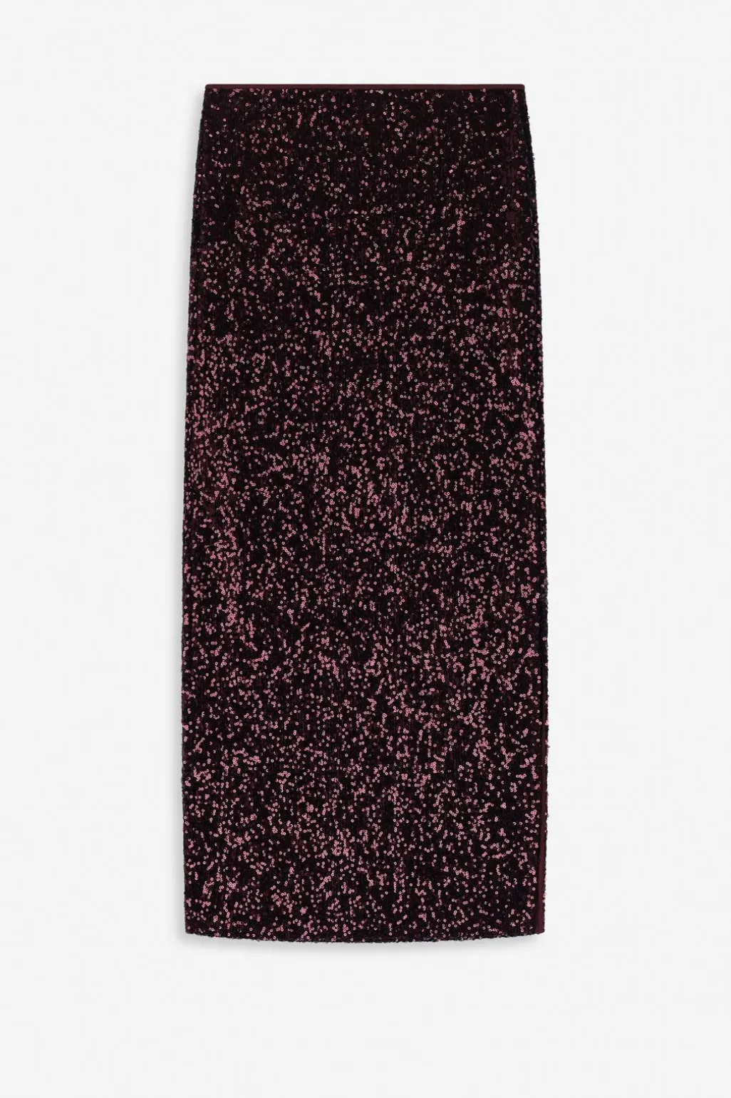Bordeaux rode maxi rok met pailletten