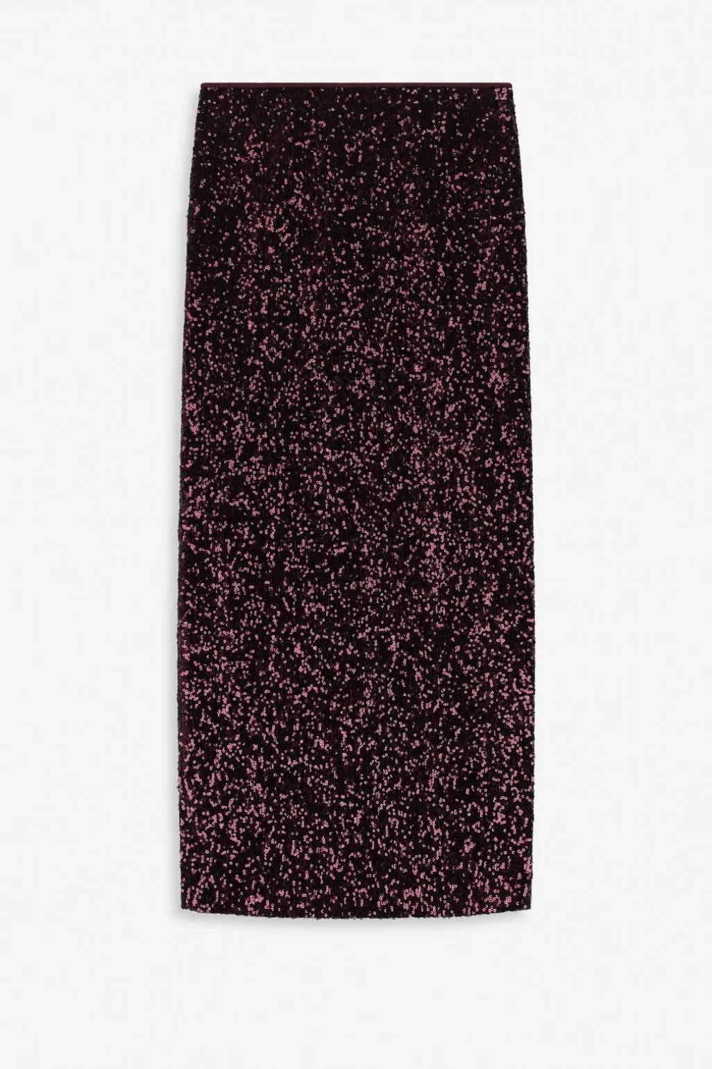 Bordeaux rode maxi rok met pailletten