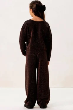 Bronskleurige longsleeve met knoopdetail