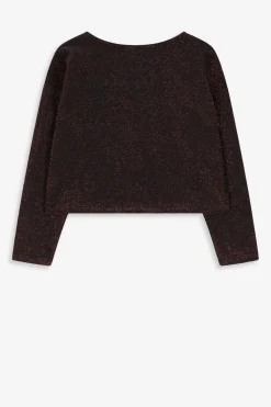 Bronskleurige longsleeve met knoopdetail