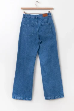 Brovary blauwe high waist wide leg jeans