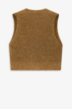 Bruin gebreid gilet