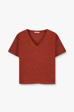 Bruin linnen T-shirt