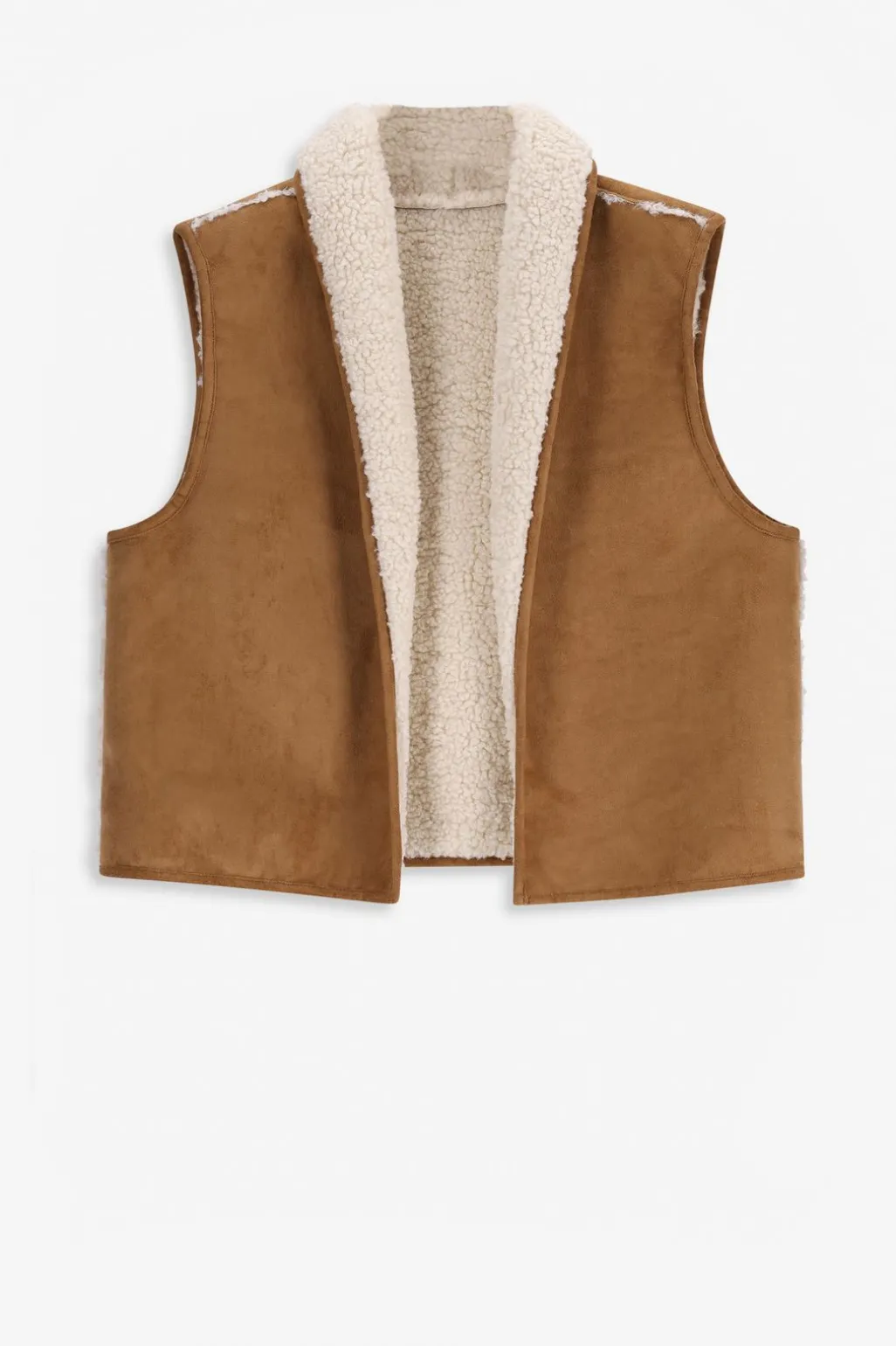 Bruin reversible teddy gilet