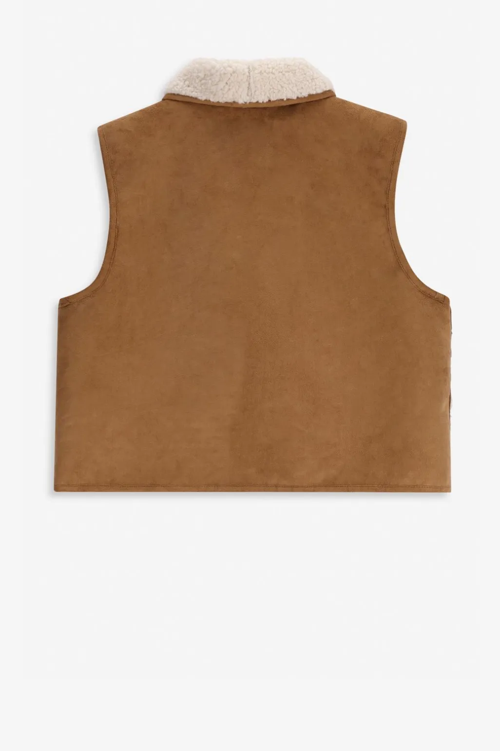 Bruin reversible teddy gilet