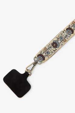 Bruin telefoonkoord met jacquard print