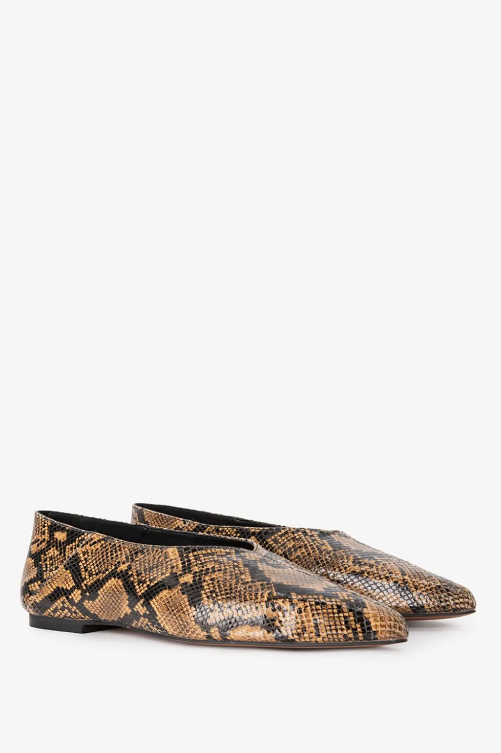 Bruine ballerina met slangenprint