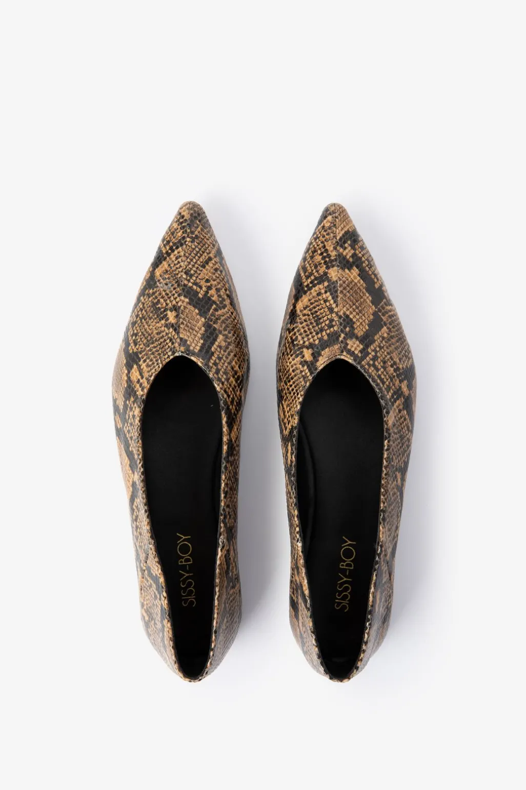 Bruine ballerina met slangenprint