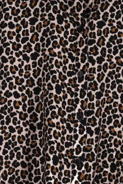 Bruine blouse met leopard print