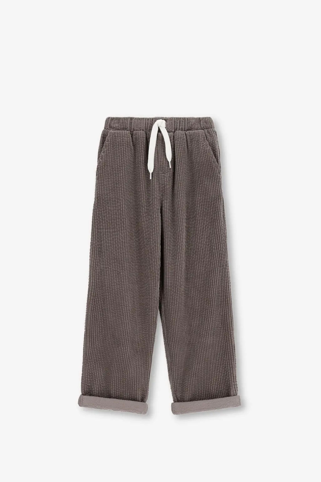 Bruine corduroy pull on broek
