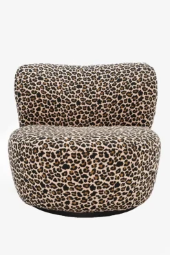 Bruine draaifauteuil met leopard print