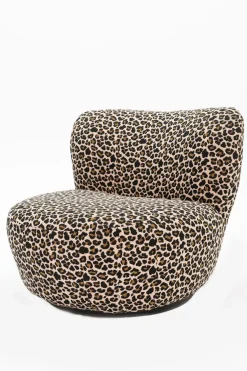 Bruine draaifauteuil met leopard print