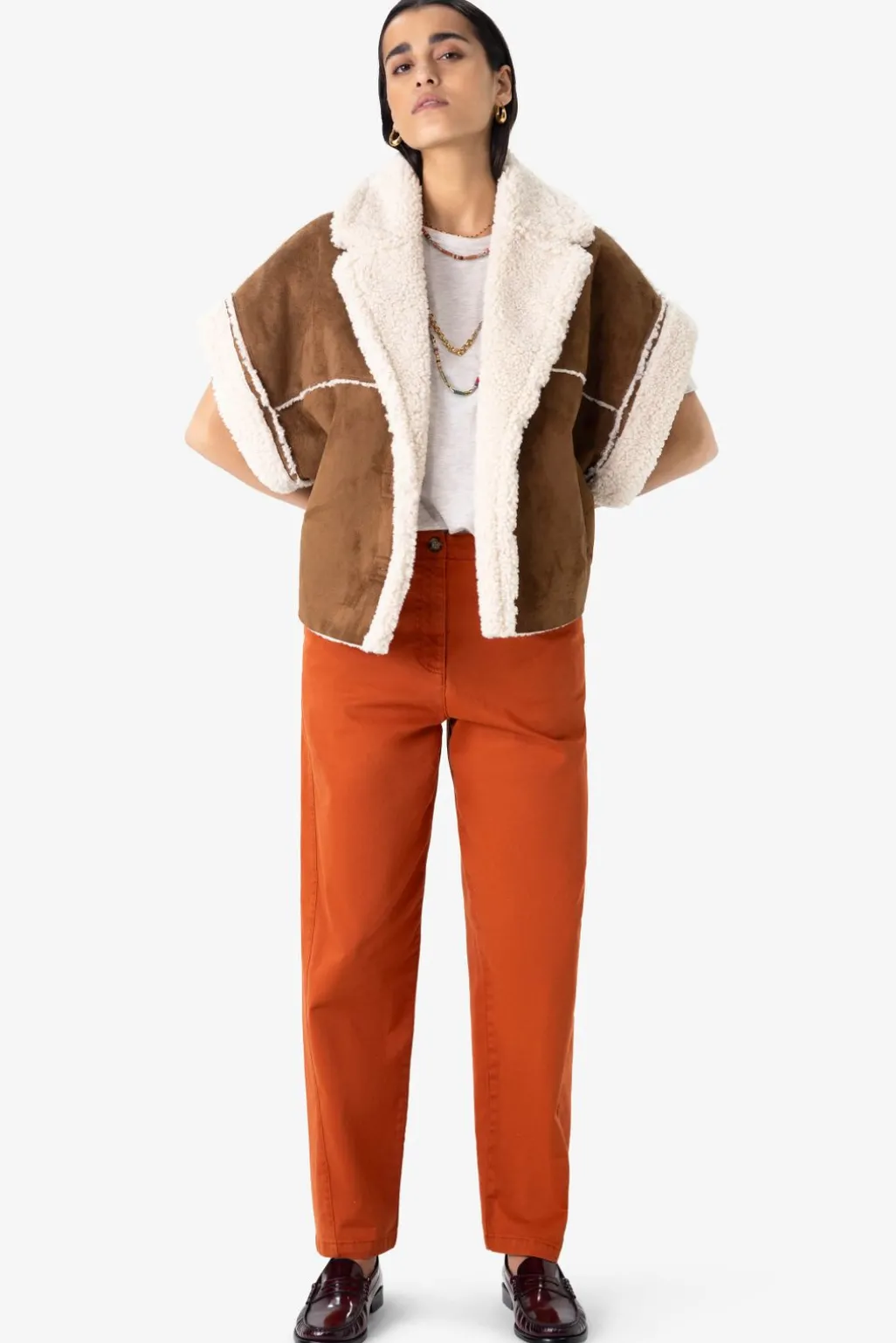 Bruine faux lammy bodywarmer