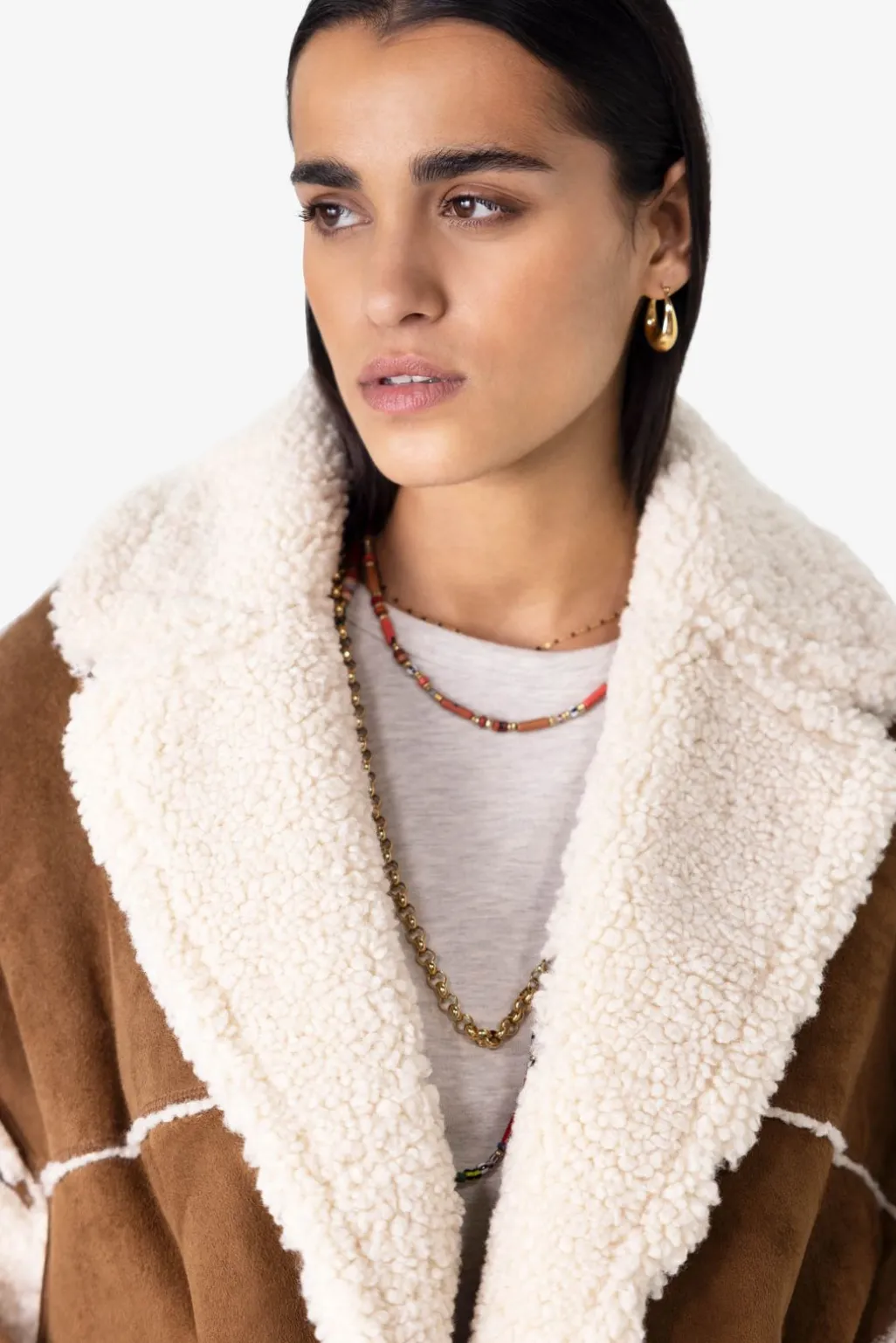 Bruine faux lammy bodywarmer