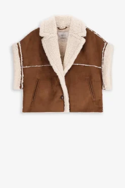 Bruine faux lammy bodywarmer