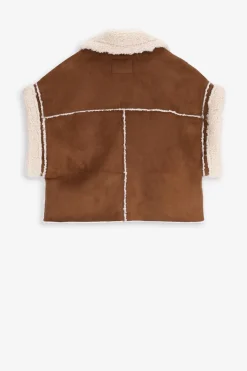Bruine faux lammy bodywarmer